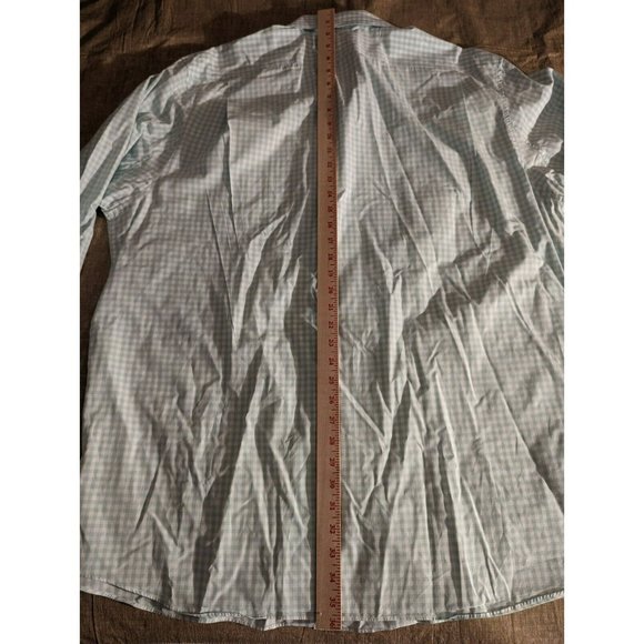 Duluth Trading Co Shirt Mens 2XL Tall Light Blue Check Button Down - Picture 5 of 5